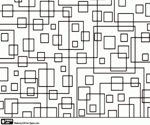 Coloriage Modèle chaotique avec des carrés