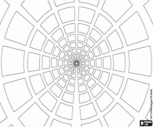 Coloriage Modèle concentrique en perspective