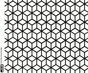 Coloriage Modèle de cubes en vue isométrique
