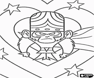Coloriage Mojo Jojo, ennemi des Powerpuff Girls