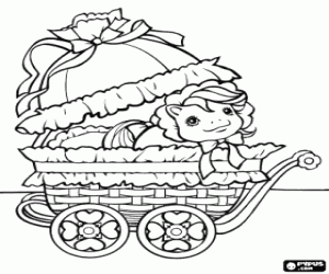 Coloriage Mon petit poney bébé dans une poussette