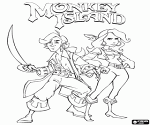 Coloriage Monkey Island, un jeu vidéo