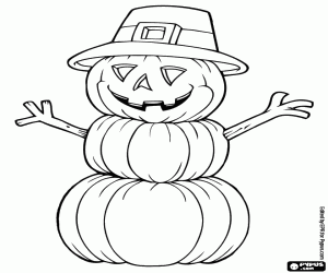 Coloriage Monstre avec citrouilles d’Halloween