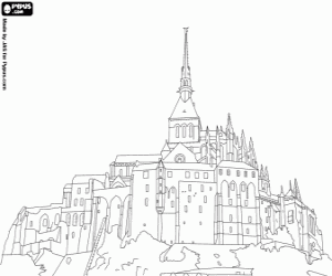 Coloriage Mont Saint Michel, Normandie
