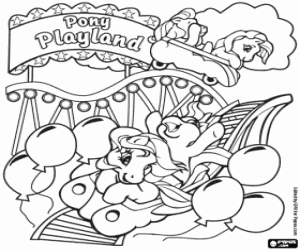 Coloriage Montagnes russes de Pony Playland