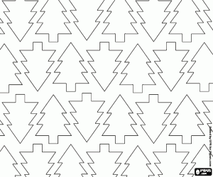 Coloriage Motif géométrique avec sapins de Noël
