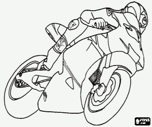 Coloriage Moto de sport de la concurrence