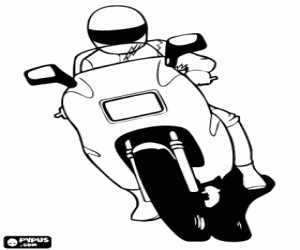 Coloriage Moto sur la route