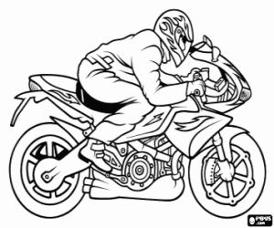 Coloriage Moto sport avec le pilote