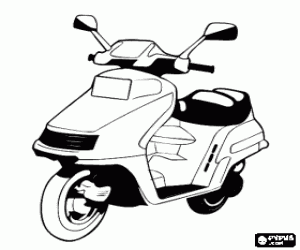Coloriage Motocyclette scootter