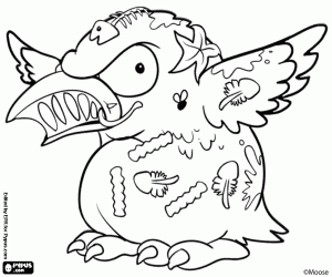 Coloriage Mouette de Trash Pack, Garbage Gull