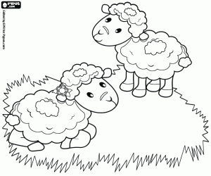 Coloriage Moutons pour la Crèche de Noël