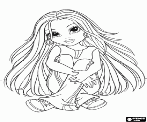 Coloriage Moxie Girlz assis sur le sol