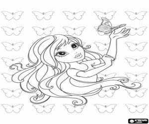 Coloriage Moxie Girlz avec les papillons