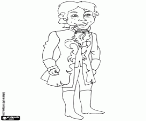 Coloriage Mozart, musicien jeune et prodigieux
