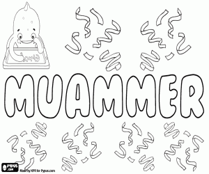 Coloriage Muammer, nom turc mâle