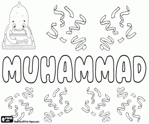 Coloriage Muhammad, nom pour garçon