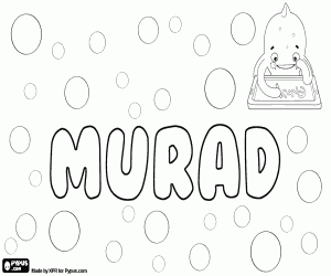Coloriage Murad, nom d’origine arabe