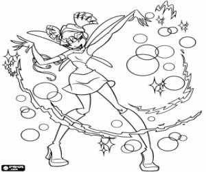 Coloriage Musa, la fée de la musique, Winx Club