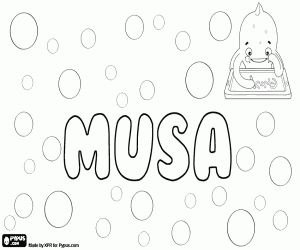 Coloriage Musa, nom d’origine arabe