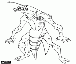 Coloriage La Mâchoire, un alien de Ben 10