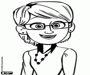 Coloriage La mère de Nate, Sarah