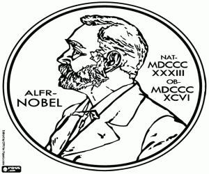 Coloriage La médaille du prix Nobel