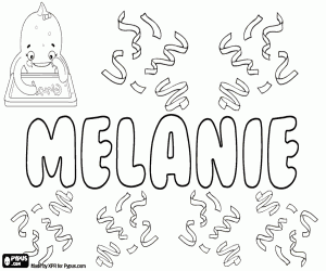 Coloriage Mélanie, nom féminin