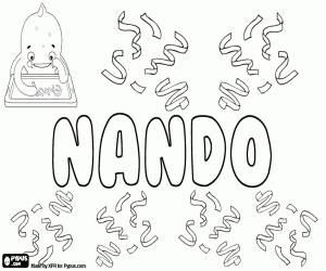 Coloriage Nando, prénom masculin
