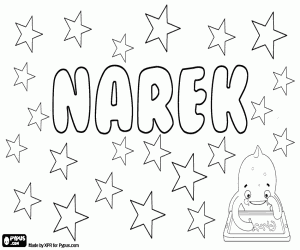 Coloriage Narek, nom arménien pour garçon