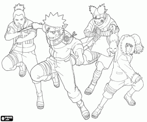 Coloriage Naruto avec ses amis