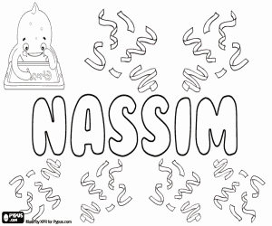 Coloriage Nassim, nom d'origine arabe