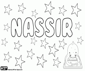 Coloriage Nassir, nom pour garçon
