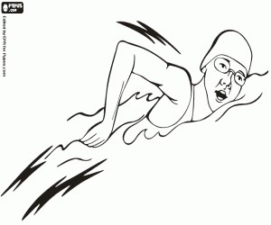 Coloriage Natation, première partie d'un triathlon