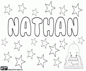 Coloriage Nathan, nom hébreu