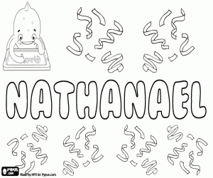 Coloriage Nathanaël, nom pour garçon