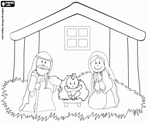 Coloriage Nativité de Jésus