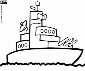 Coloriage Navire de guerre, destroyer