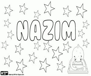 Coloriage Nazim, nom d’origine arabe