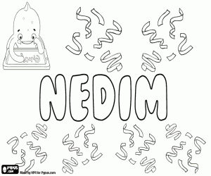 Coloriage Nedim, variante de Nadim