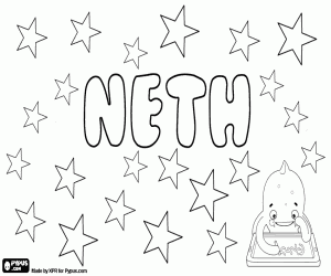 Coloriage Neth, nom unisexe