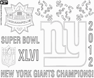 Coloriage New York Giants, Super Bowl 2012