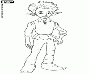 Coloriage Newt ou Triton, le jeune apprenti de Randalf