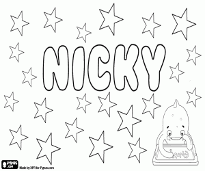 Coloriage Nicky, diminutif unisexe