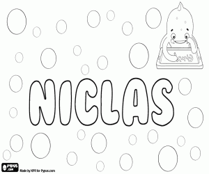 Coloriage Niclas, variante de Niklas