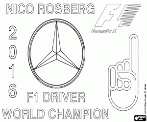Coloriage Nico Rosberg, champion de F1 en 2016