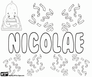 Coloriage Nicolae, nom roumain