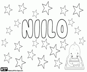 Coloriage Niilo, nom nordique pour garçon