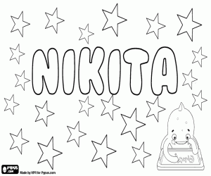 Coloriage Nikita, nom pour garçon et fille