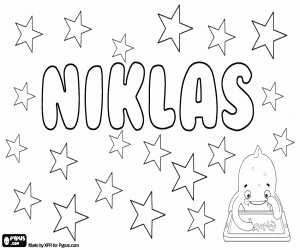 Coloriage Niklas, nom pour enfant